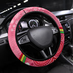 Panthers Rugby Christmas Steering Wheel Cover Merry Xmas 2023 Mix Aboriginal Art Pink Version