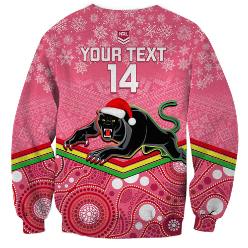 custom-panthers-rugby-christmas-sweatshirt-merry-xmas-2023-mix-aboriginal-art-pink-version