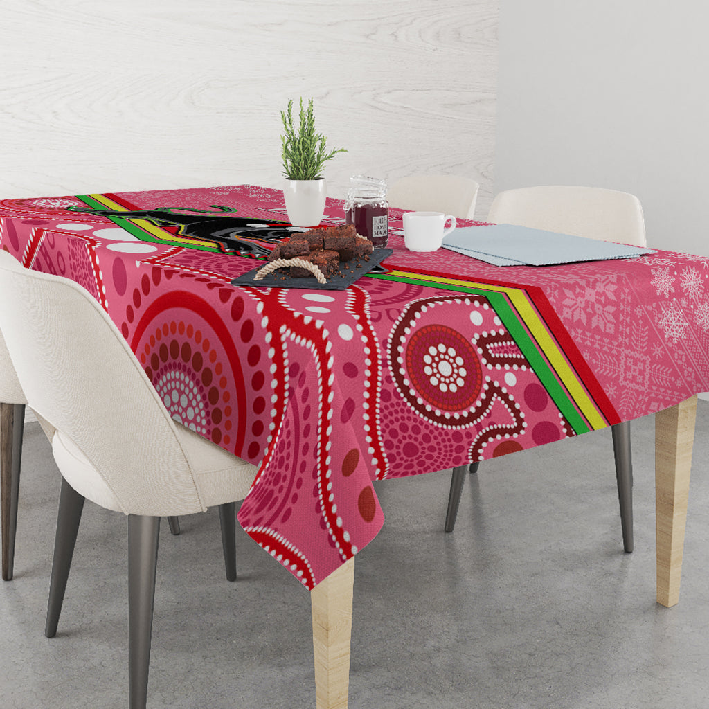 custom-panthers-rugby-christmas-tablecloth-merry-xmas-2023-mix-aboriginal-art-pink-version