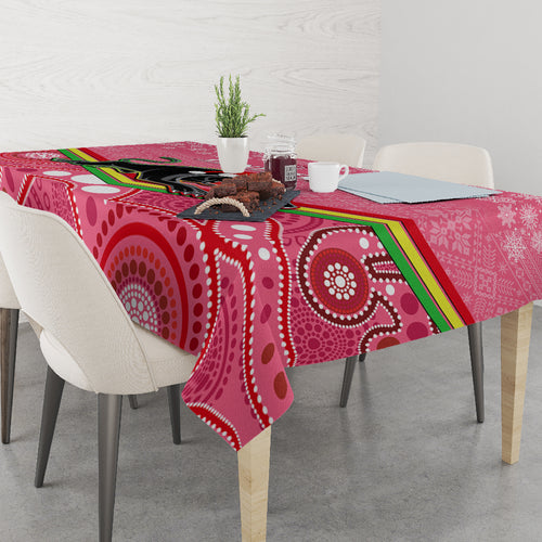 custom-panthers-rugby-christmas-tablecloth-merry-xmas-2023-mix-aboriginal-art-pink-version