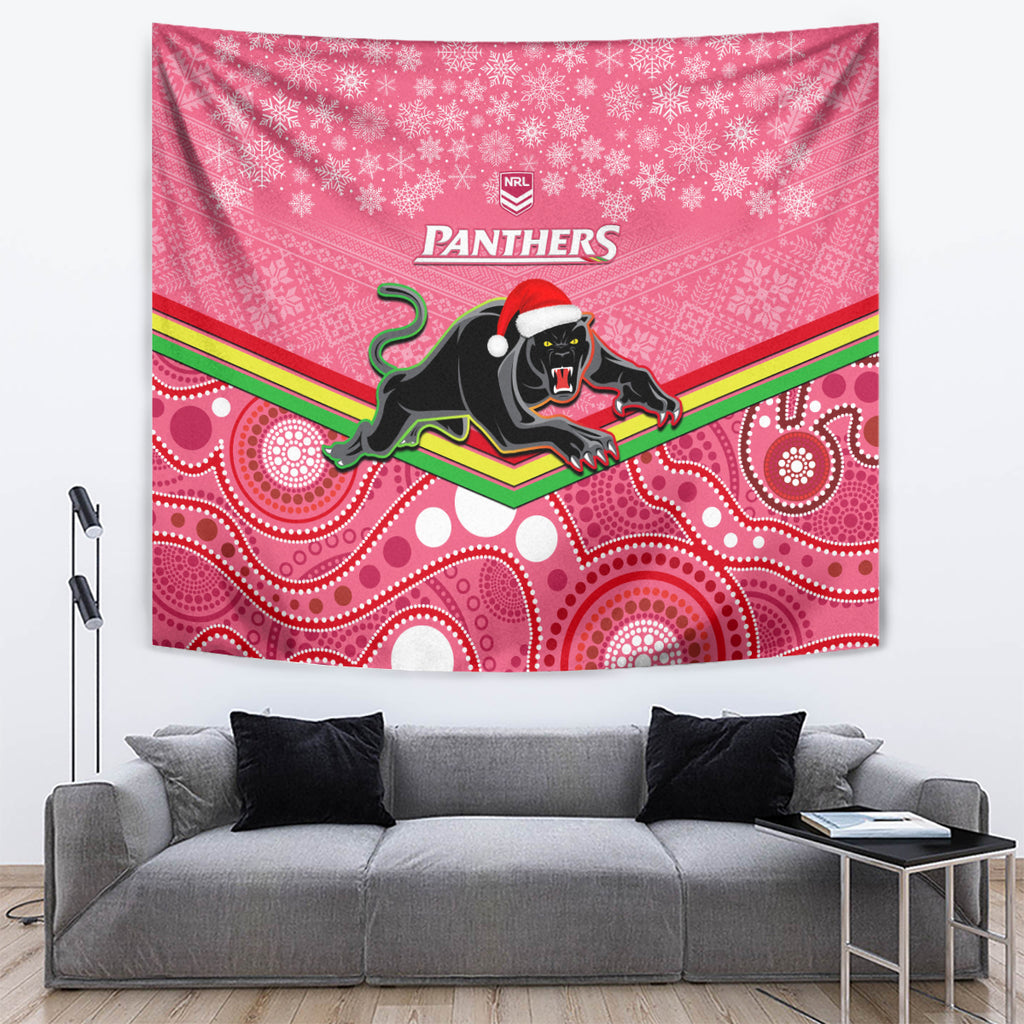 custom-panthers-rugby-christmas-tapestry-merry-xmas-2023-mix-aboriginal-art-pink-version