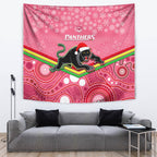 custom-panthers-rugby-christmas-tapestry-merry-xmas-2023-mix-aboriginal-art-pink-version
