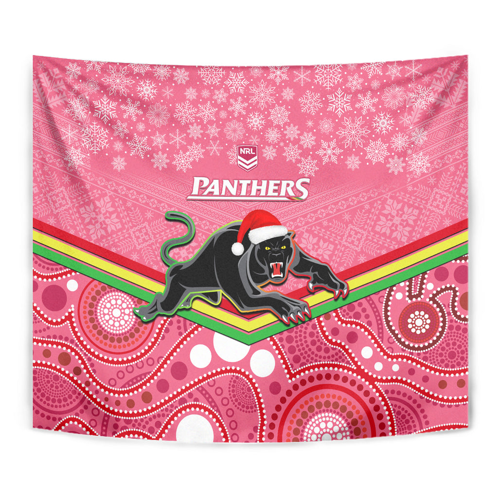 custom-panthers-rugby-christmas-tapestry-merry-xmas-2023-mix-aboriginal-art-pink-version