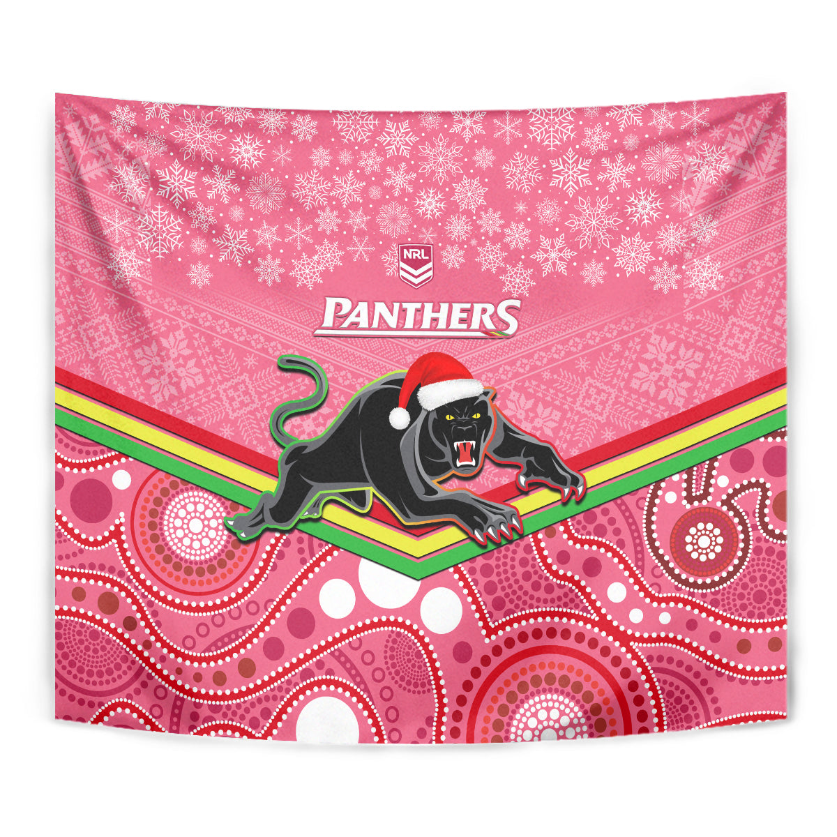 custom-panthers-rugby-christmas-tapestry-merry-xmas-2023-mix-aboriginal-art-pink-version