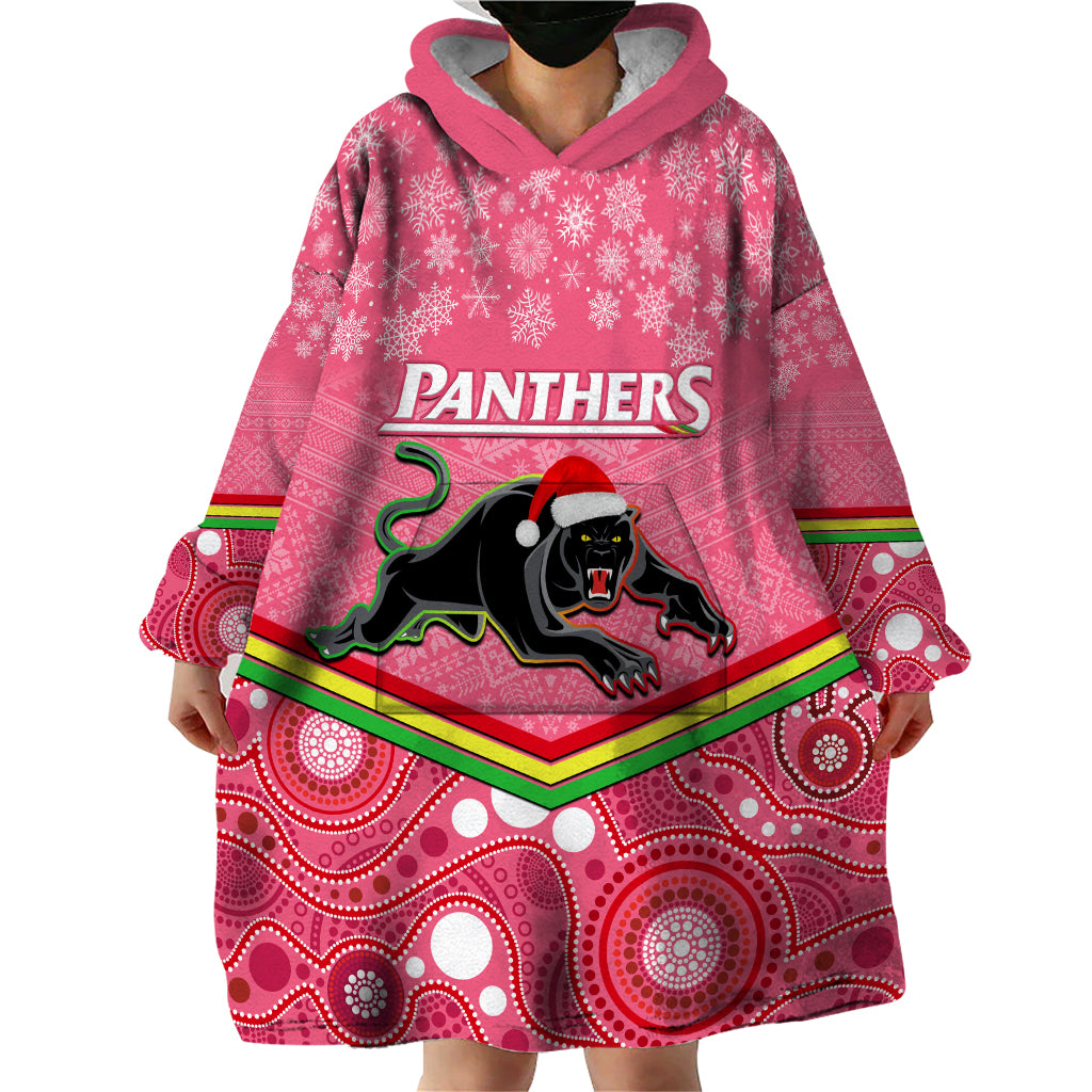 custom-panthers-rugby-christmas-wearable-blanket-hoodie-merry-xmas-2023-mix-aboriginal-art-pink-version
