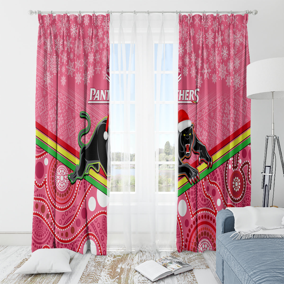 custom-panthers-rugby-christmas-window-curtain-merry-xmas-2023-mix-aboriginal-art-pink-version