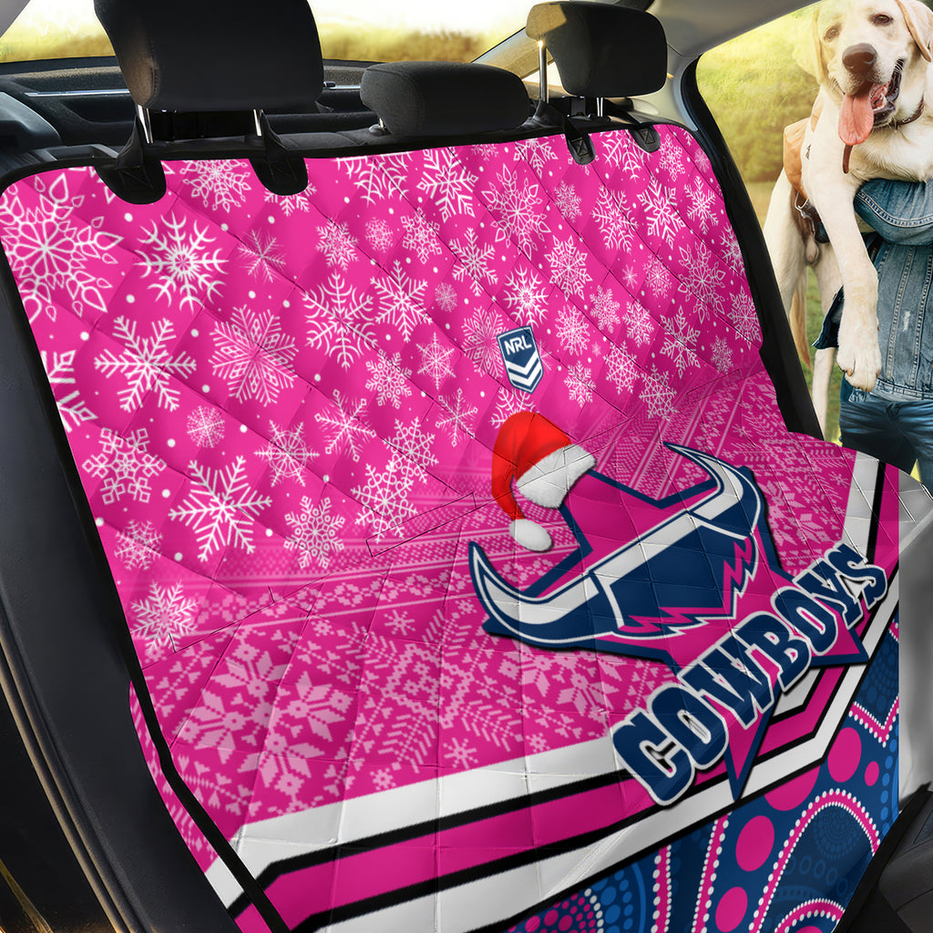 custom-cowboys-rugby-christmas-back-car-seat-cover-merry-xmas-2023-mix-aboriginal-art-pink-version