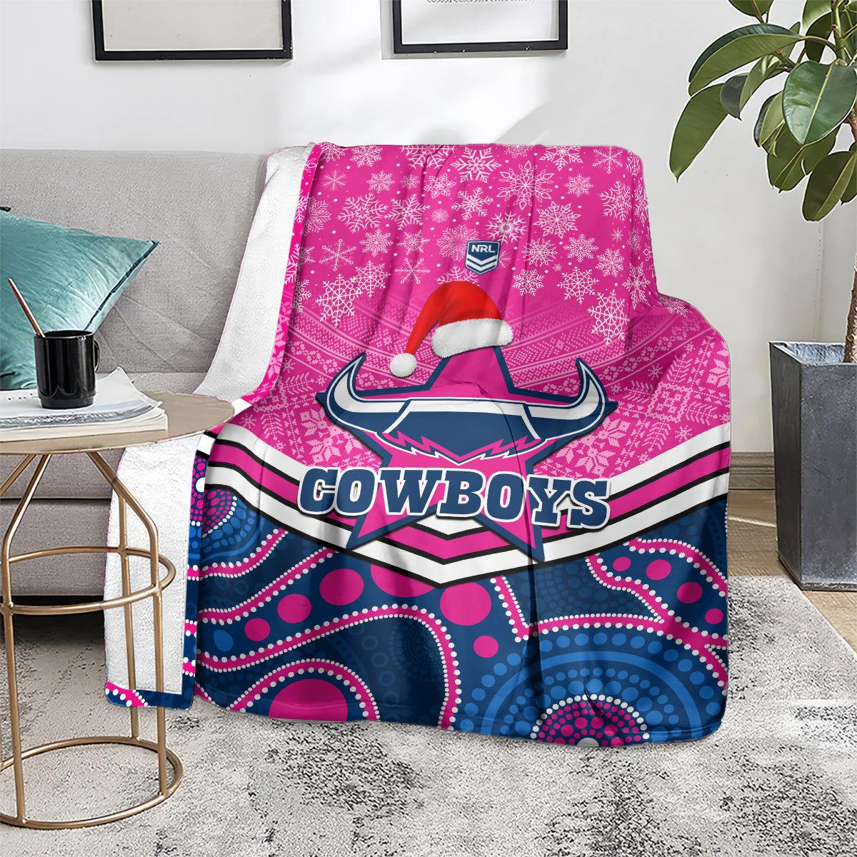 custom-cowboys-rugby-christmas-blanket-merry-xmas-2023-mix-aboriginal-art-pink-version