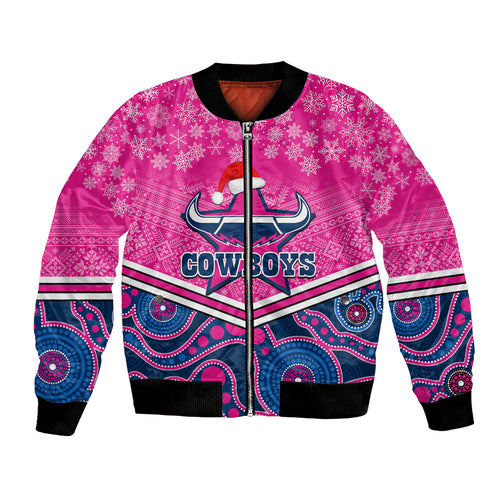 custom-cowboys-rugby-christmas-bomber-jacket-merry-xmas-2023-mix-aboriginal-art-pink-version