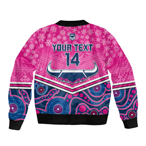custom-cowboys-rugby-christmas-bomber-jacket-merry-xmas-2023-mix-aboriginal-art-pink-version