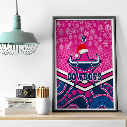 custom-cowboys-rugby-christmas-canvas-wall-art-merry-xmas-2023-mix-aboriginal-art-pink-version