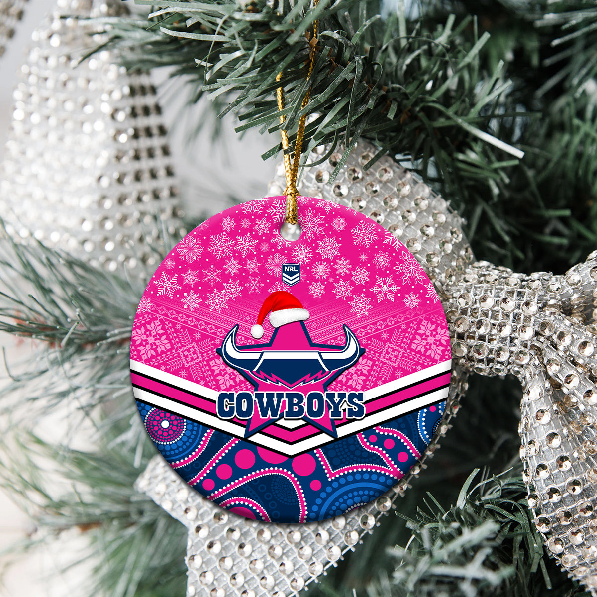 cowboys-rugby-christmas-ceramic-ornament-merry-xmas-2023-mix-aboriginal-art-pink-version