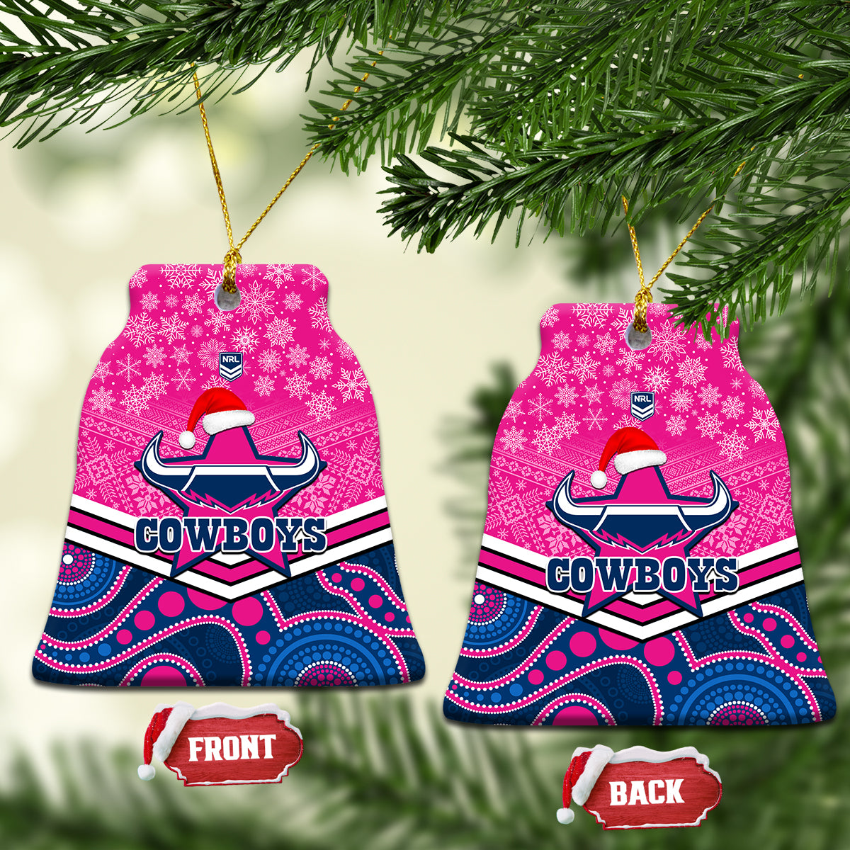 cowboys-rugby-christmas-ceramic-ornament-merry-xmas-2023-mix-aboriginal-art-pink-version