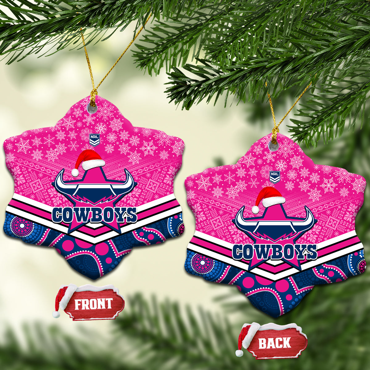 cowboys-rugby-christmas-ceramic-ornament-merry-xmas-2023-mix-aboriginal-art-pink-version
