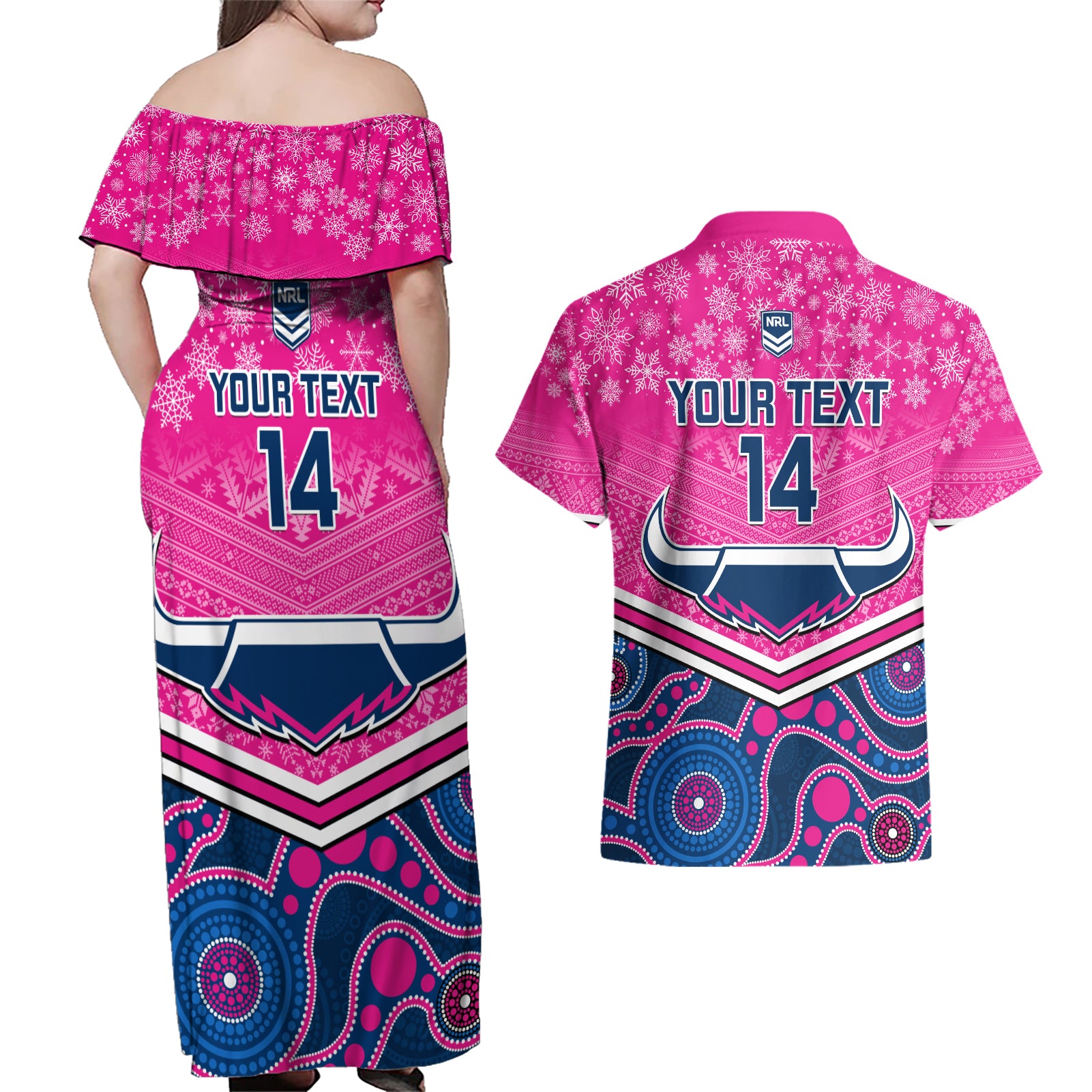 custom-cowboys-rugby-christmas-couples-matching-off-shoulder-maxi-dress-and-hawaiian-shirt-merry-xmas-2023-mix-aboriginal-art-pink-version