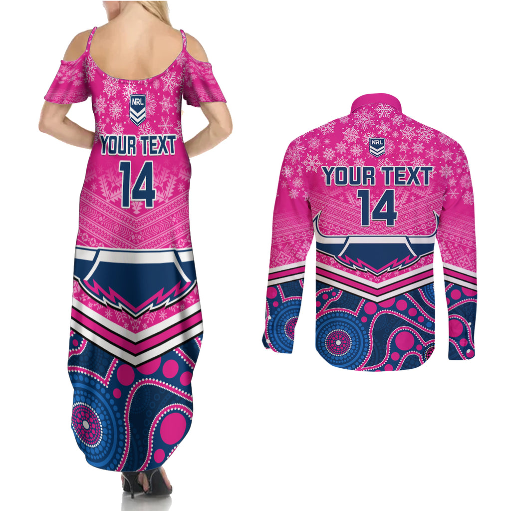 custom-cowboys-rugby-christmas-couples-matching-summer-maxi-dress-and-long-sleeve-button-shirt-merry-xmas-2023-mix-aboriginal-art-pink-version