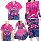 custom-cowboys-rugby-christmas-family-matching-long-sleeve-bodycon-dress-and-hawaiian-shirt-merry-xmas-2023-mix-aboriginal-art-pink-version