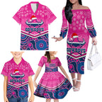 custom-cowboys-rugby-christmas-family-matching-off-shoulder-long-sleeve-dress-and-hawaiian-shirt-merry-xmas-2023-mix-aboriginal-art-pink-version