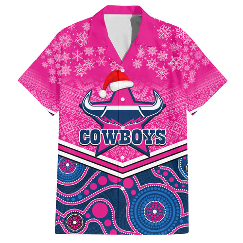 custom-cowboys-rugby-christmas-family-matching-off-shoulder-short-dress-and-hawaiian-shirt-merry-xmas-2023-mix-aboriginal-art-pink-version