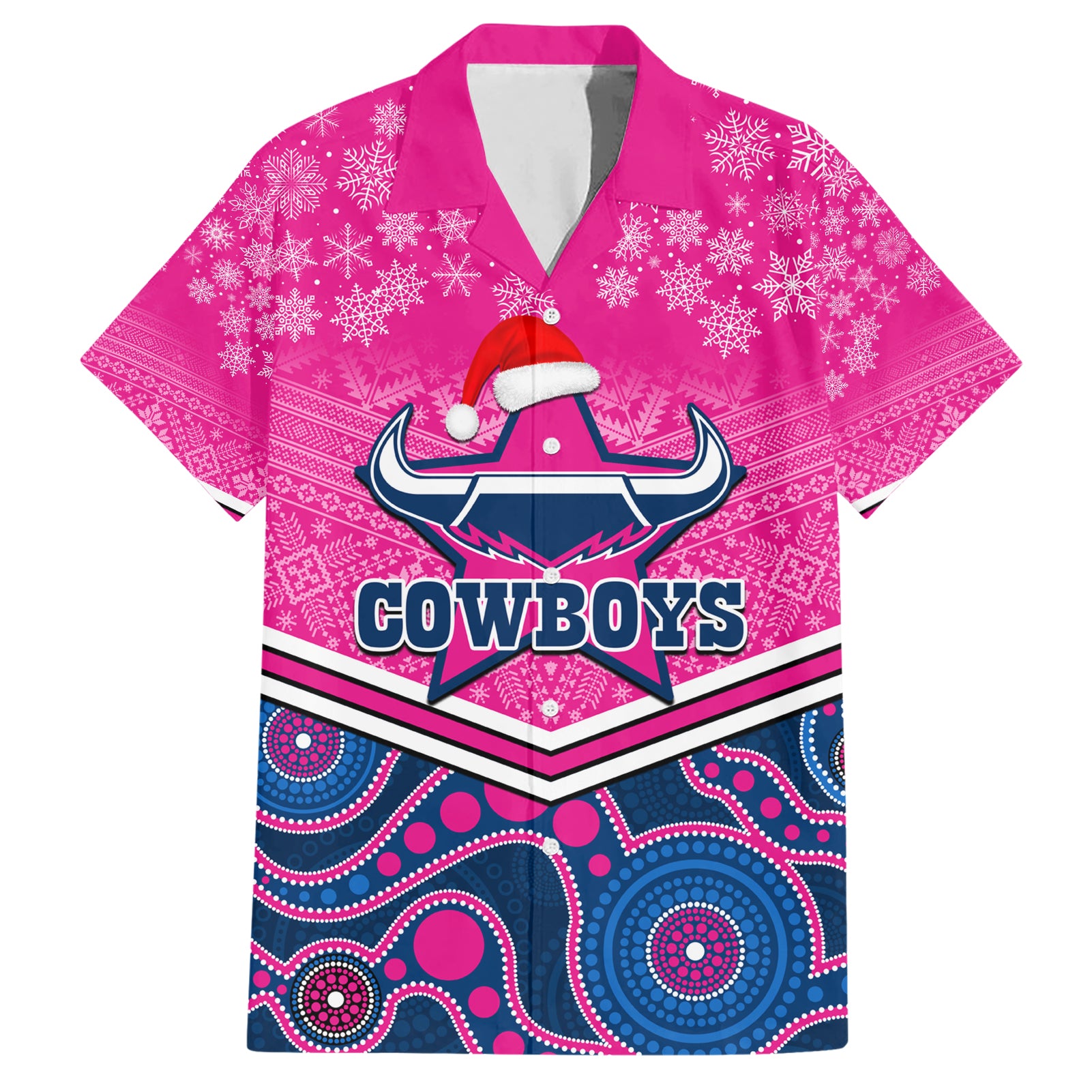 custom-cowboys-rugby-christmas-hawaiian-shirt-merry-xmas-2023-mix-aboriginal-art-pink-version