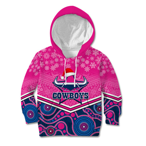 custom-cowboys-rugby-christmas-kid-hoodie-merry-xmas-2023-mix-aboriginal-art-pink-version
