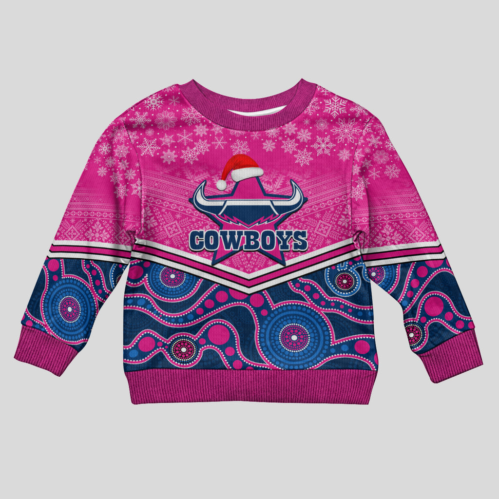 custom-cowboys-rugby-christmas-kid-ugly-christmas-sweater-merry-xmas-2023-mix-aboriginal-art-pink-version