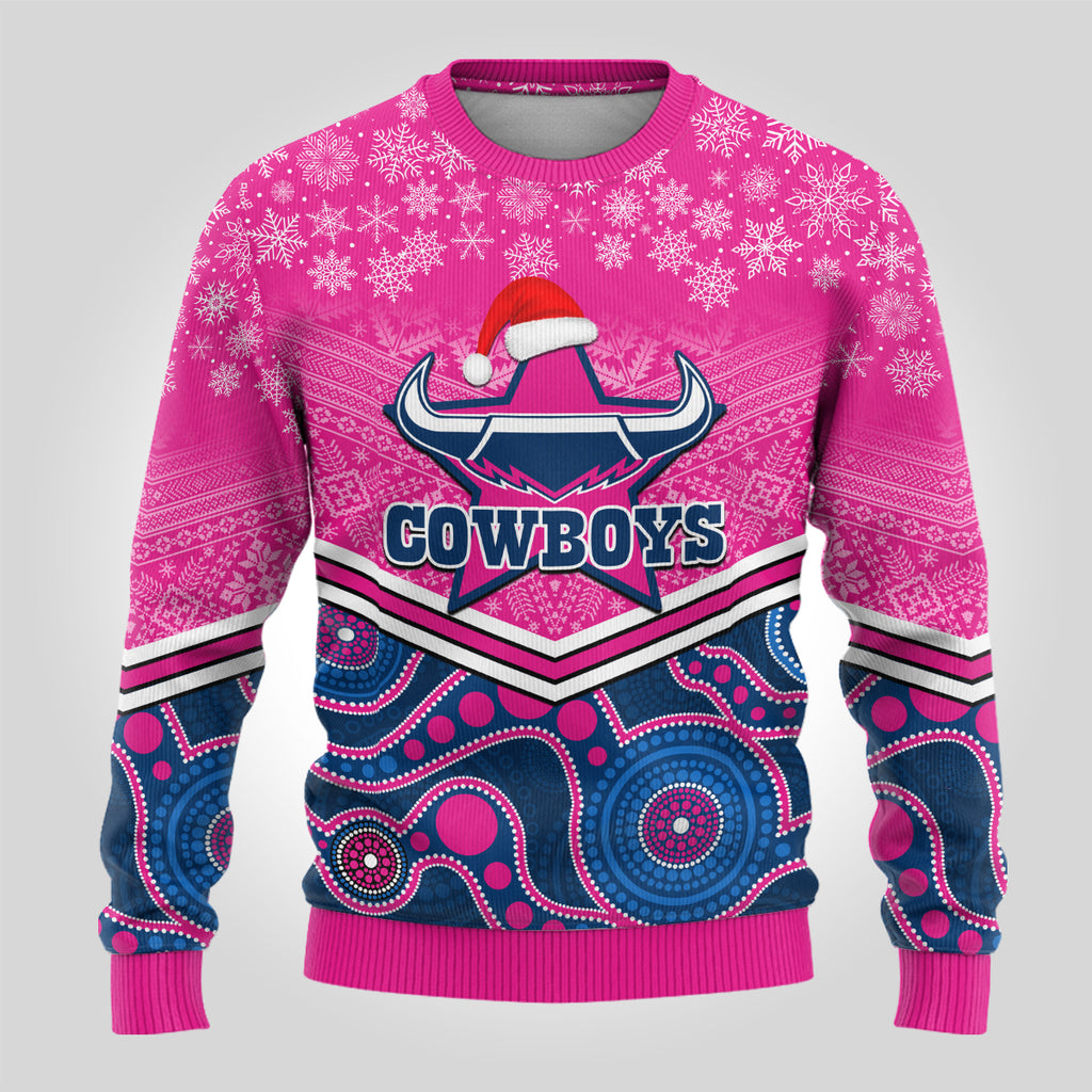 custom-cowboys-rugby-christmas-ugly-christmas-sweater-merry-xmas-2023-mix-aboriginal-art-pink-version