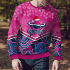 custom-cowboys-rugby-christmas-ugly-christmas-sweater-merry-xmas-2023-mix-aboriginal-art-pink-version