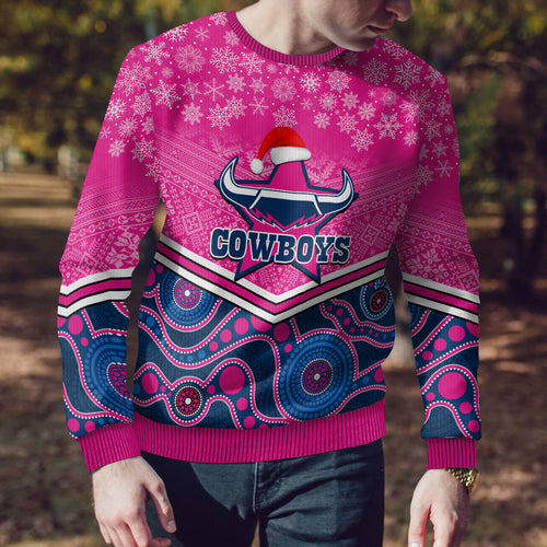 custom-cowboys-rugby-christmas-ugly-christmas-sweater-merry-xmas-2023-mix-aboriginal-art-pink-version