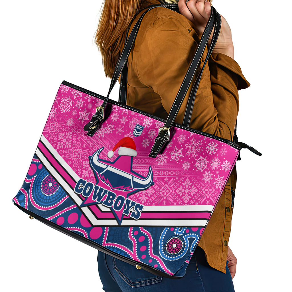 custom-cowboys-rugby-christmas-leather-tote-bag-merry-xmas-2023-mix-aboriginal-art-pink-version