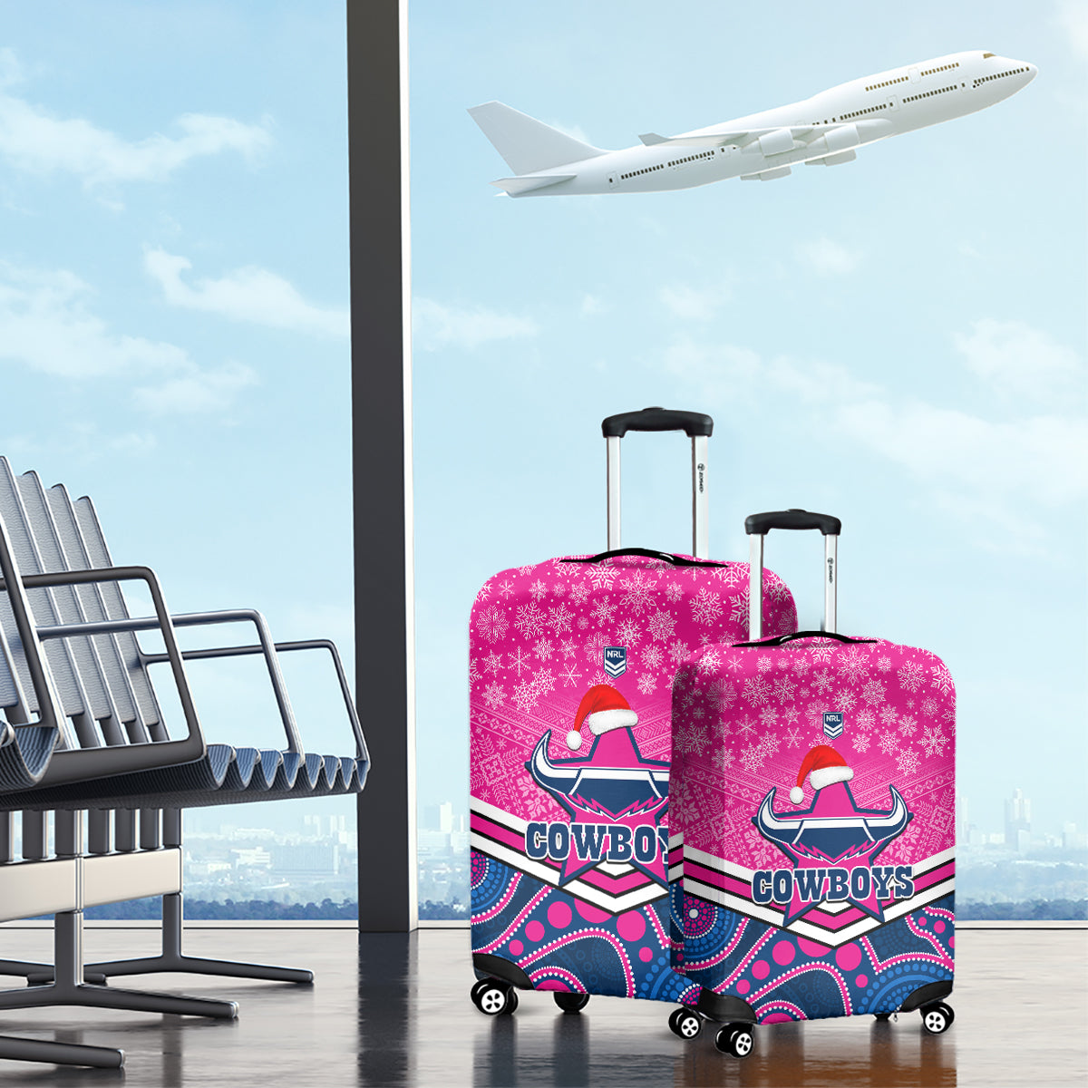 custom-cowboys-rugby-christmas-luggage-cover-merry-xmas-2023-mix-aboriginal-art-pink-version