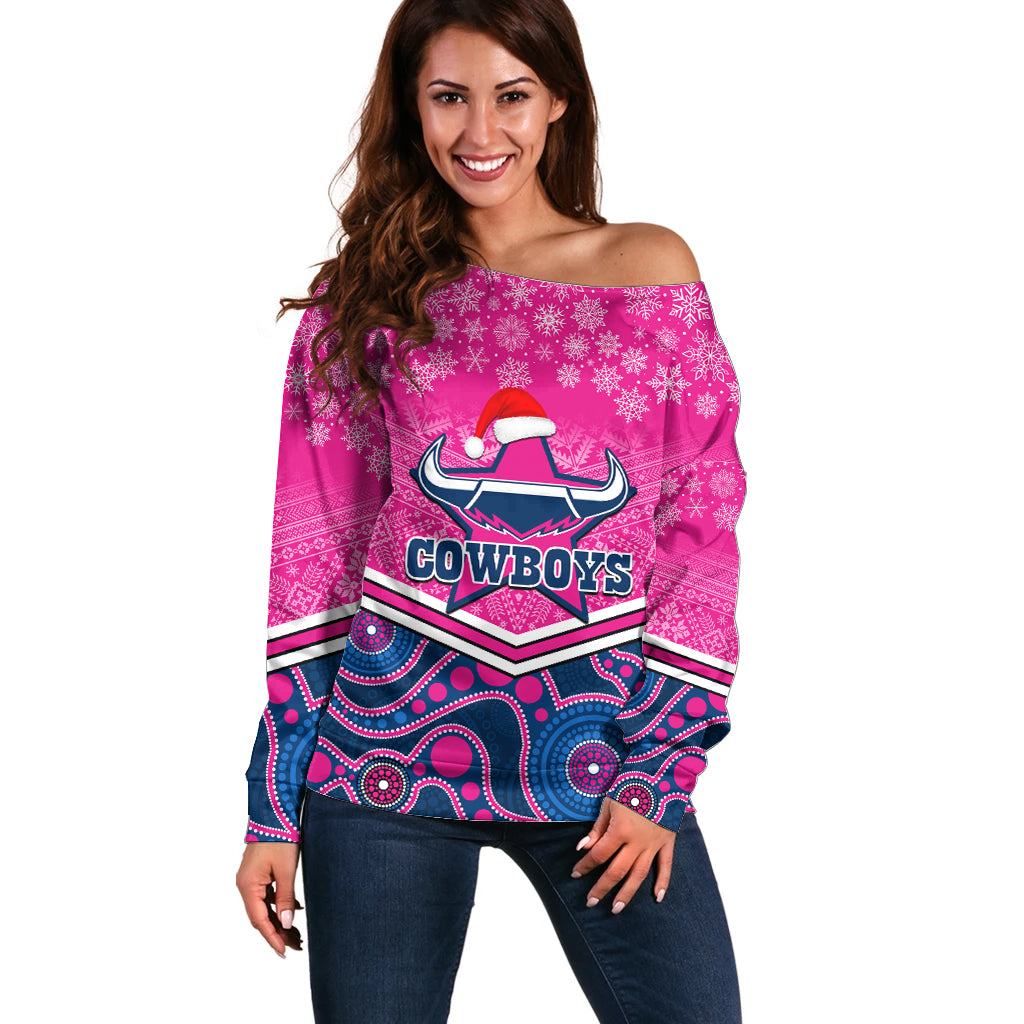 custom-cowboys-rugby-christmas-off-shoulder-sweater-merry-xmas-2023-mix-aboriginal-art-pink-version