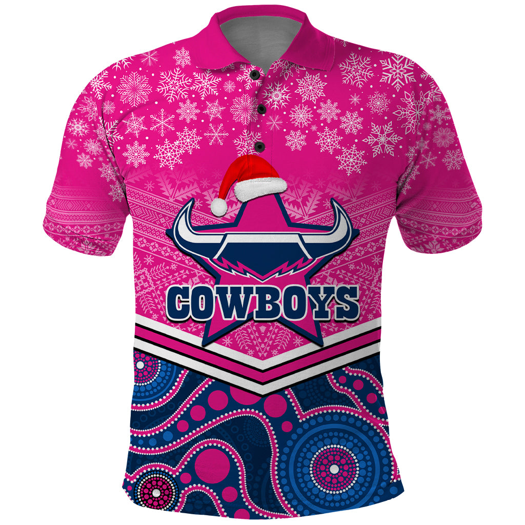 custom-cowboys-rugby-christmas-polo-shirt-merry-xmas-2023-mix-aboriginal-art-pink-version