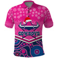 custom-cowboys-rugby-christmas-polo-shirt-merry-xmas-2023-mix-aboriginal-art-pink-version