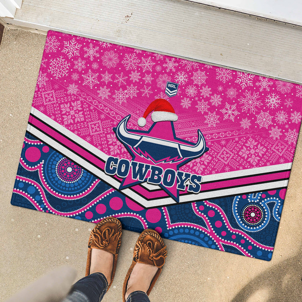 custom-cowboys-rugby-christmas-rubber-doormat-merry-xmas-2023-mix-aboriginal-art-pink-version