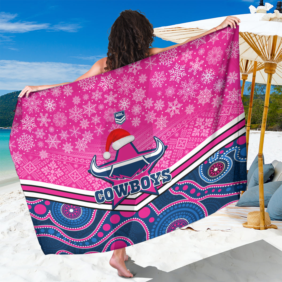 custom-cowboys-rugby-christmas-sarong-merry-xmas-2023-mix-aboriginal-art-pink-version
