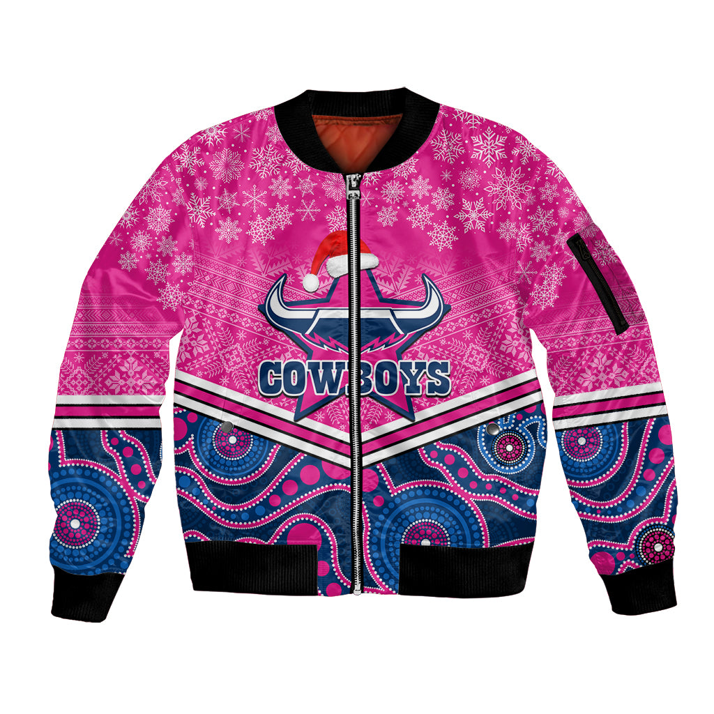 custom-cowboys-rugby-christmas-sleeve-zip-bomber-jacket-merry-xmas-2023-mix-aboriginal-art-pink-version