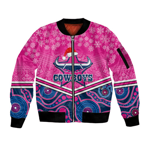 custom-cowboys-rugby-christmas-sleeve-zip-bomber-jacket-merry-xmas-2023-mix-aboriginal-art-pink-version