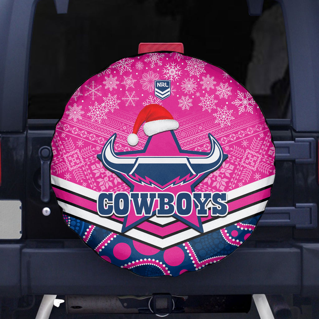 custom-cowboys-rugby-christmas-spare-tire-cover-merry-xmas-2023-mix-aboriginal-art-pink-version