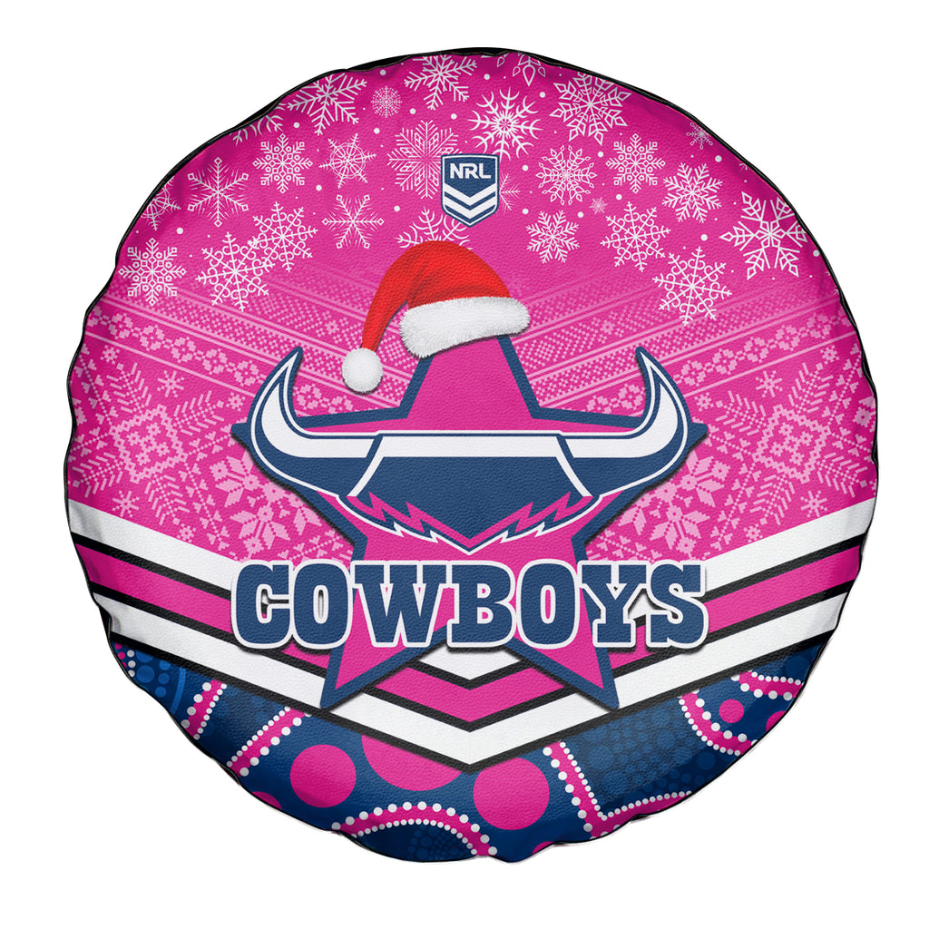 custom-cowboys-rugby-christmas-spare-tire-cover-merry-xmas-2023-mix-aboriginal-art-pink-version