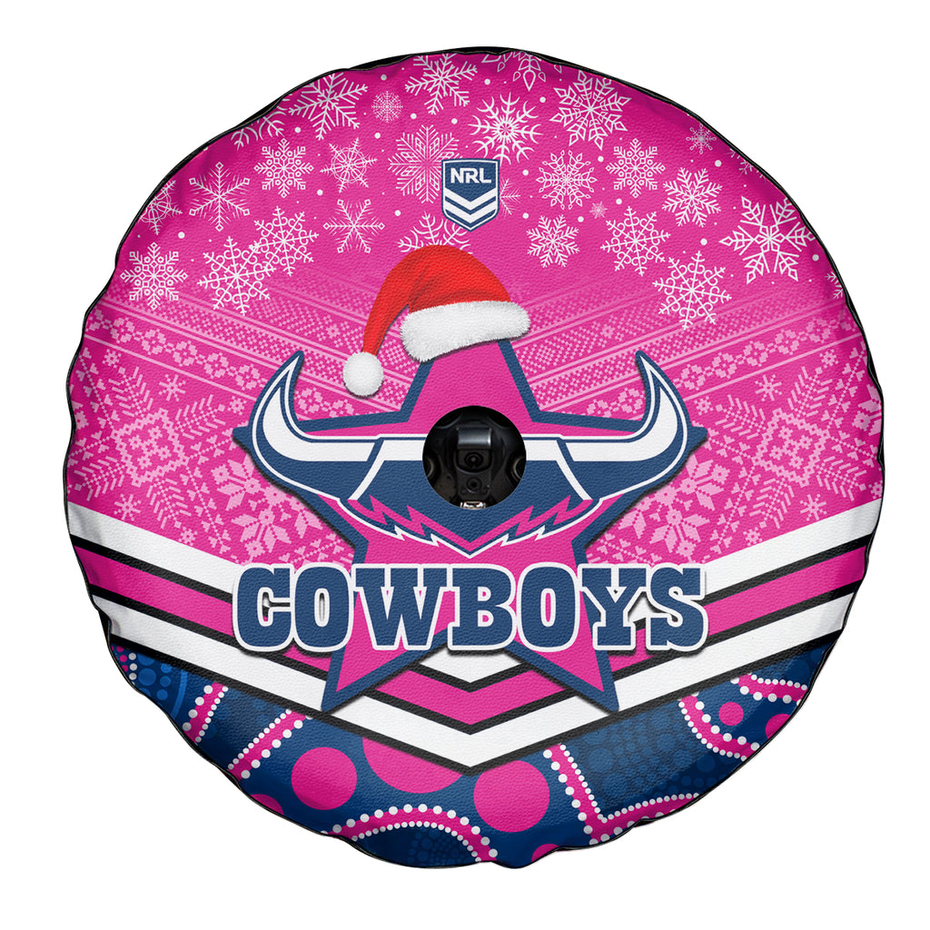 custom-cowboys-rugby-christmas-spare-tire-cover-merry-xmas-2023-mix-aboriginal-art-pink-version
