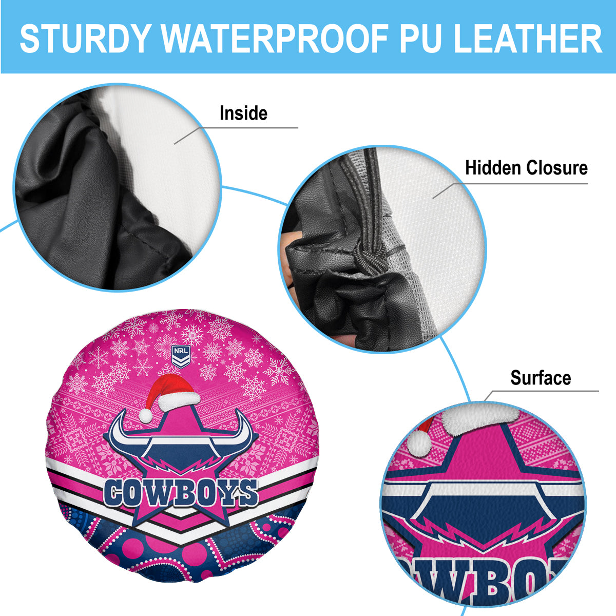 custom-cowboys-rugby-christmas-spare-tire-cover-merry-xmas-2023-mix-aboriginal-art-pink-version