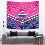 custom-cowboys-rugby-christmas-tapestry-merry-xmas-2023-mix-aboriginal-art-pink-version