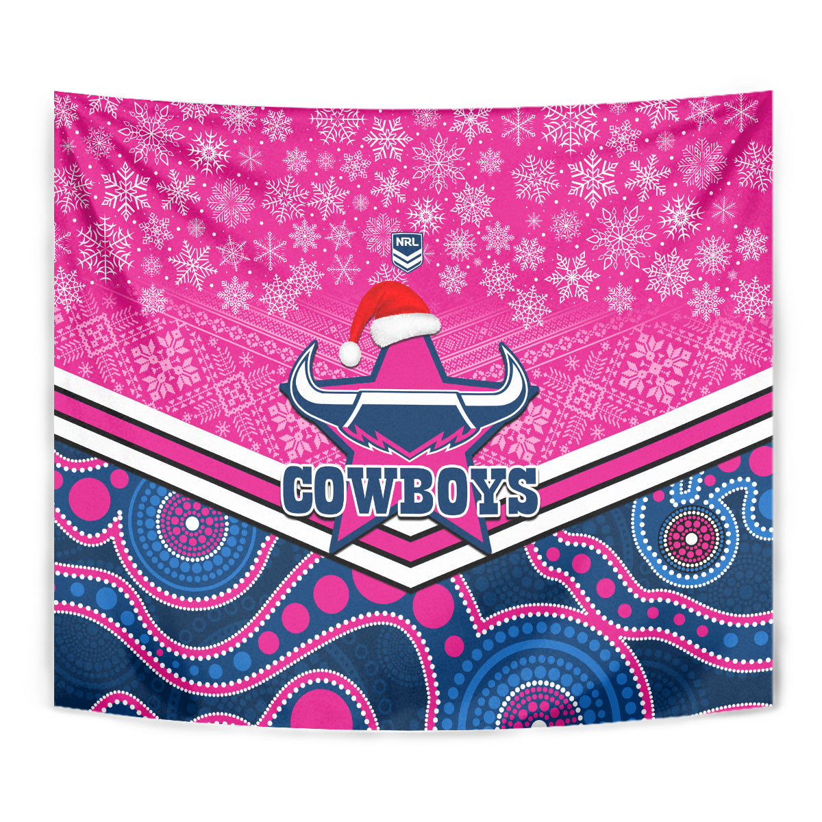 custom-cowboys-rugby-christmas-tapestry-merry-xmas-2023-mix-aboriginal-art-pink-version