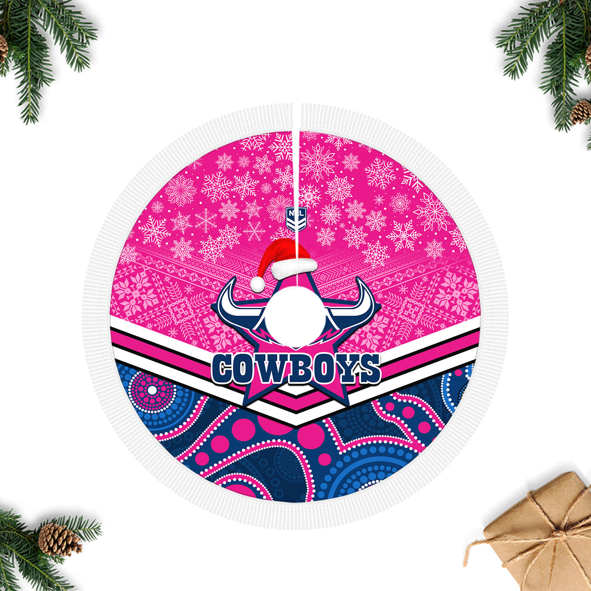 cowboys-rugby-christmas-tree-skirt-merry-xmas-2023-mix-aboriginal-art-pink-version