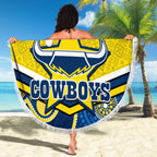 custom-cowboys-rugby-christmas-beach-blanket-merry-xmas-2023-mix-aboriginal-art-blue-version