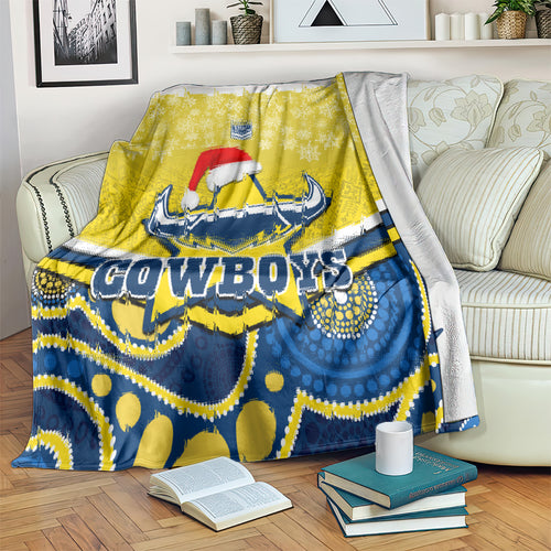 custom-cowboys-rugby-christmas-blanket-merry-xmas-2023-mix-aboriginal-art-blue-version