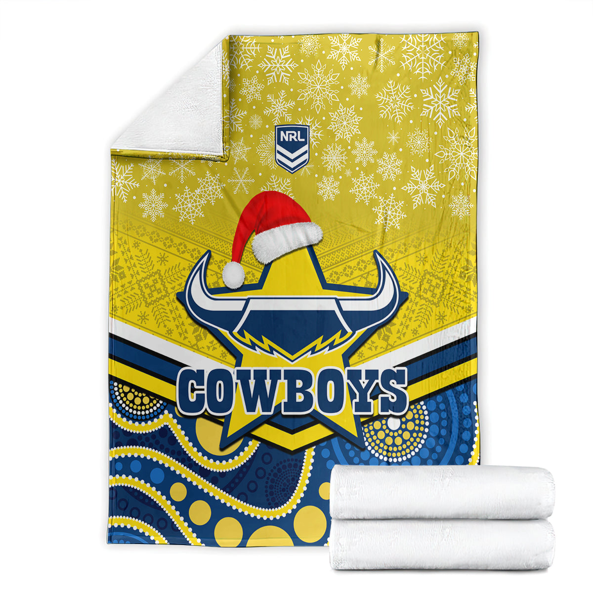 custom-cowboys-rugby-christmas-blanket-merry-xmas-2023-mix-aboriginal-art-blue-version