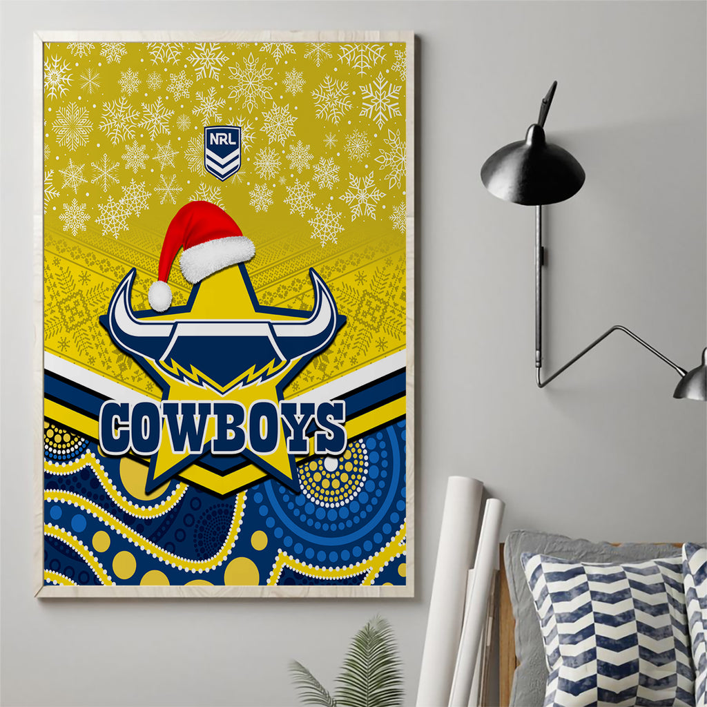 custom-cowboys-rugby-christmas-canvas-wall-art-merry-xmas-2023-mix-aboriginal-art-blue-version