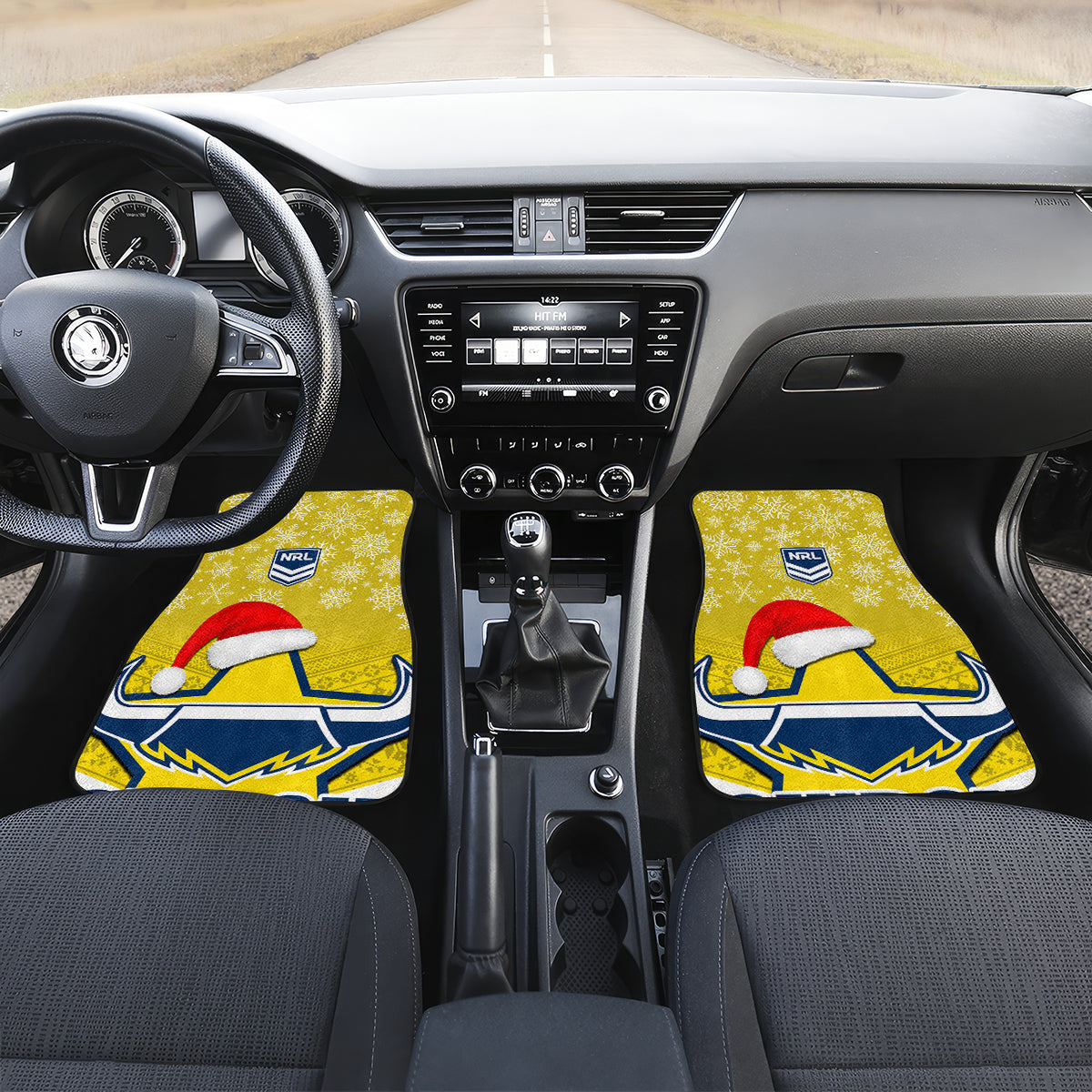 custom-cowboys-rugby-christmas-car-mats-merry-xmas-2023-mix-aboriginal-art-blue-version